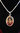 Locket and necklace silver big with foto of Mother Meera (front) and Durga (backside)